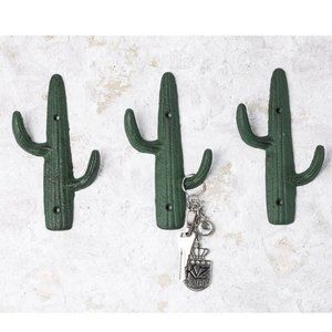 🌵3 for $40!🌵 Three Cast Iron Cactus Wall Hooks